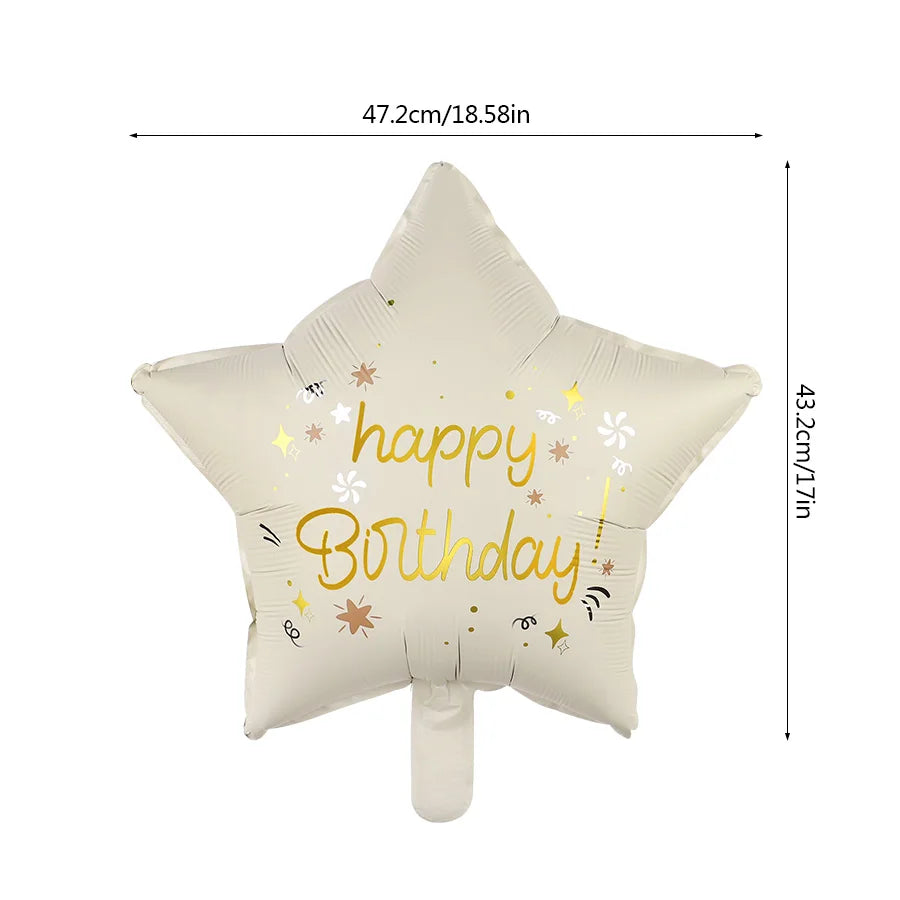 6-Pack 18" Star Foil Balloons – Birthday & Baby Shower Décor Party Foil Balloons Babs