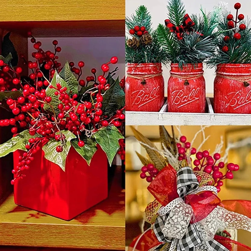 Artificial Holly Berry Branches | Christmas & Wedding Décor 10–20 Pcs Artificial Holly Branches Babs