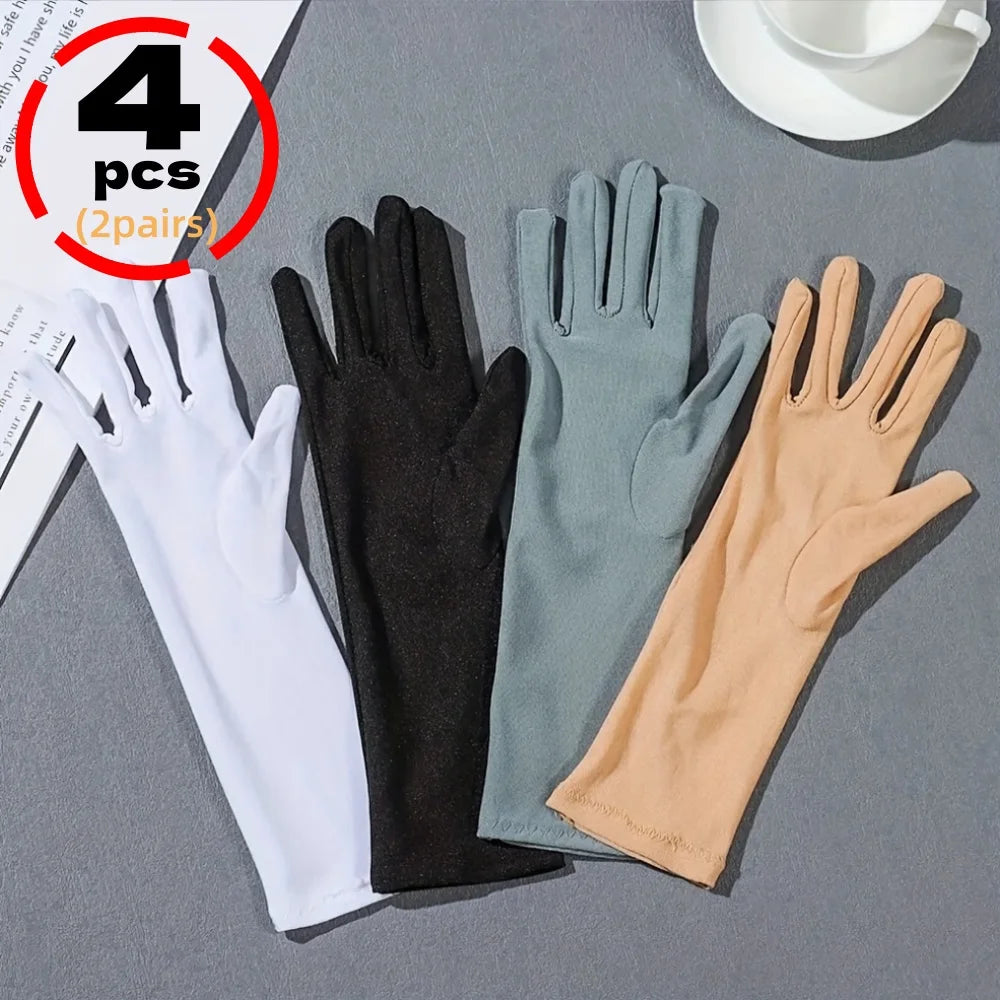 2 Pairs Women's Long Sun Protection Gloves – Breathable, Driving Sun Protection Gloves Babs MULTI