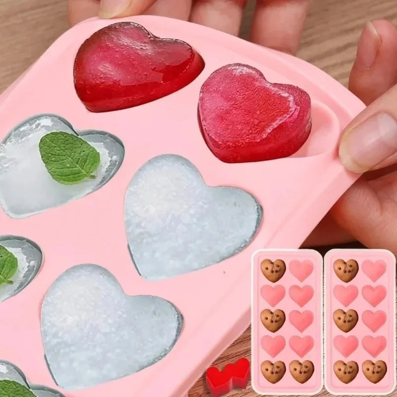 Heart-Shaped Silicone Ice Cube Mold – 10-Cavity DIY Tray Silicone Ice Mold Babs