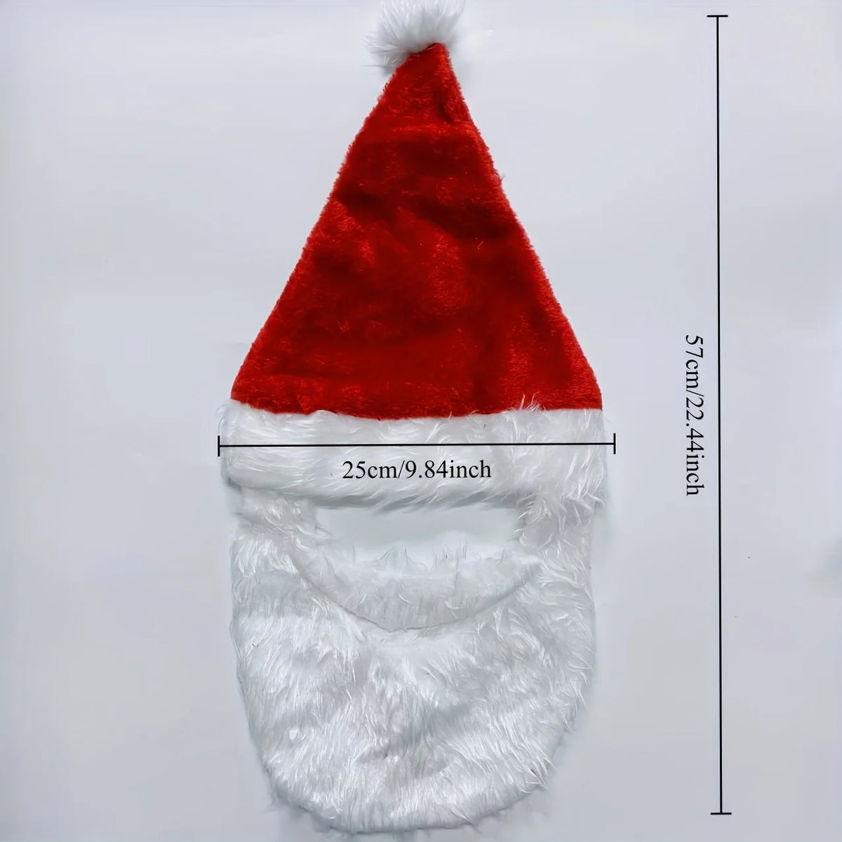 Santa Claus Christmas Hat with Plush Beard | Festive Costume Costume Hat Set Babs
