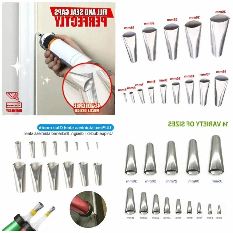 14pc Stainless Steel Caulking Nozzle Set – Silicone Sealant Tool Caulking Nozzle Set Babs China Mainland