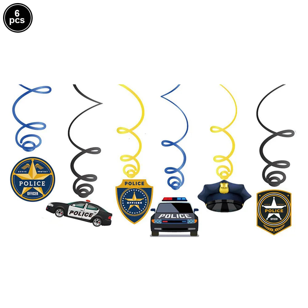 Police Theme Kids Party Supplies – Plates, Cups & Balloons Set