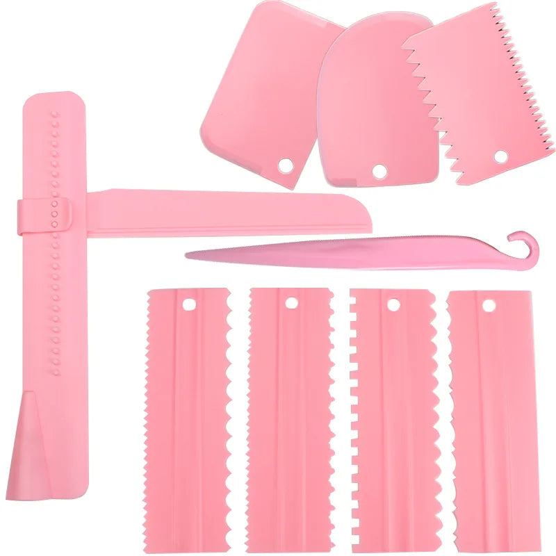 4-Piece Cake Icing Combs & Cream Smoother Spatula Baking Set Cake Decorating Tools Babs