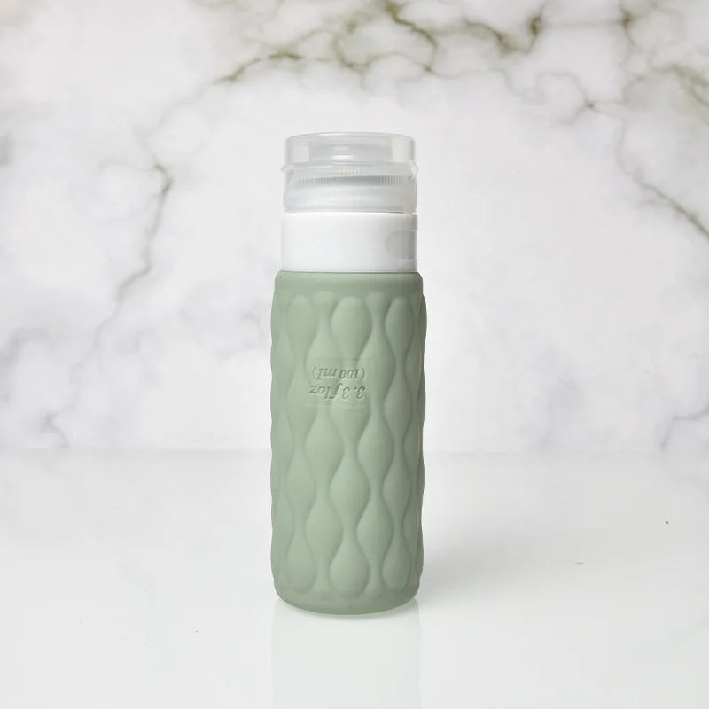 100ml Leakproof Silicone Travel Bottles – Refillable Multicolour Travel Toiletry Bottles Babs Green-1pcs 100ml Silicone