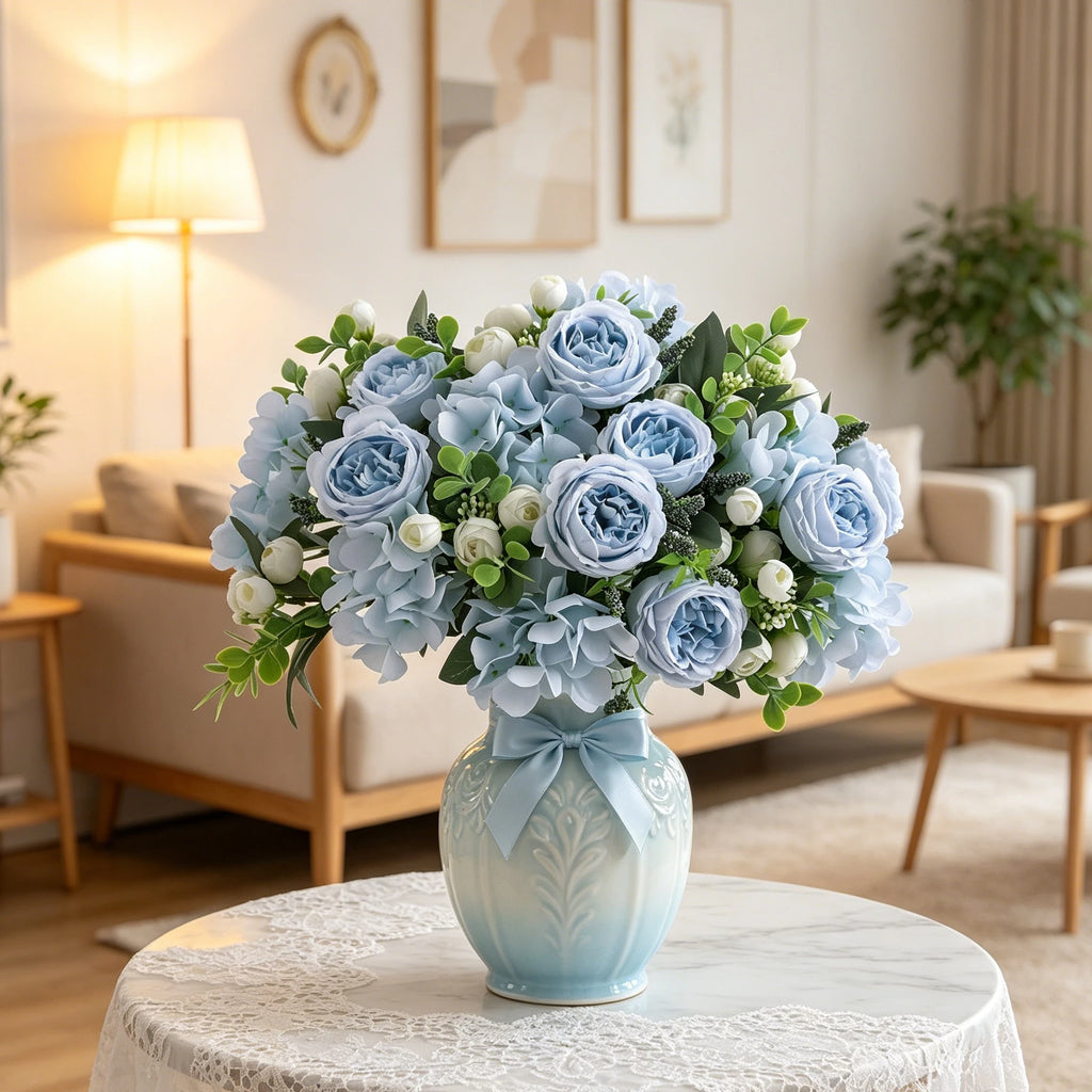 Artificial Silk Peony Hydrangea Bouquet – Wedding & Home Decor Artificial Flower Bouquet Babs