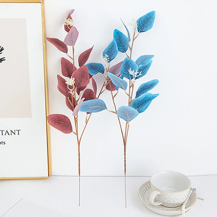Artificial Eucalyptus Branch Fake Plant Décor – 53cm, 2pcs Artificial Plant Stems Babs