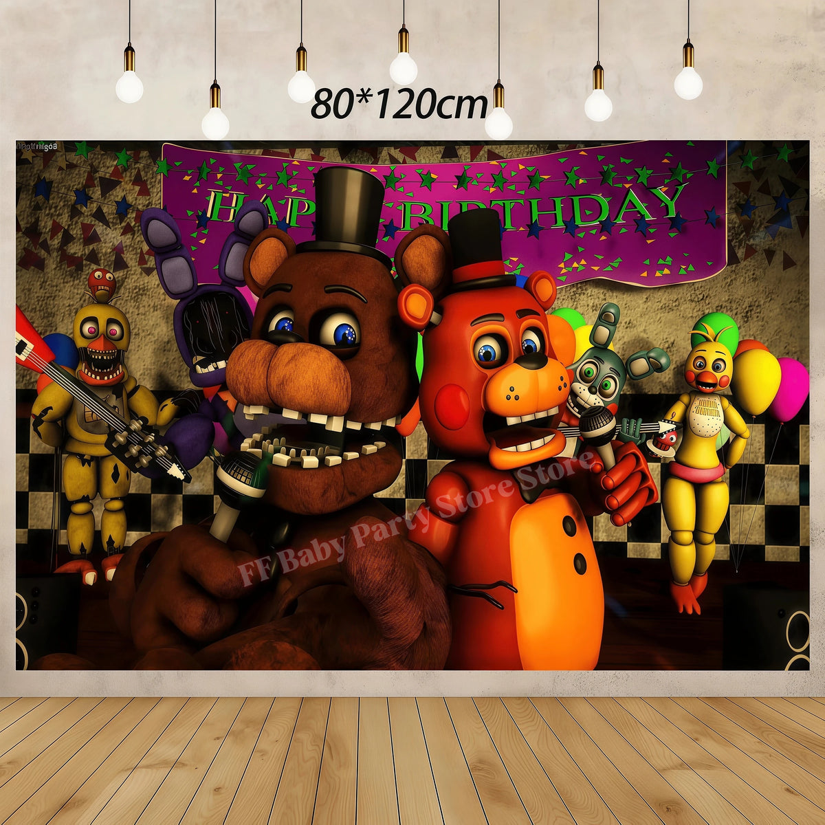 Five Nights Bear Birthday Party Decorations Set for Kids Birthday Party Set Babs 1pcs Backdrop others