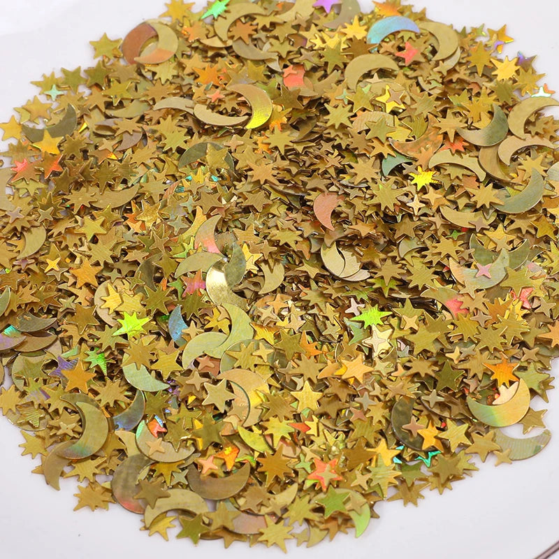Glitter Moon Star Confetti – Eid Mubarak & Ramadan Decor Party Confetti Decor Babs Gold