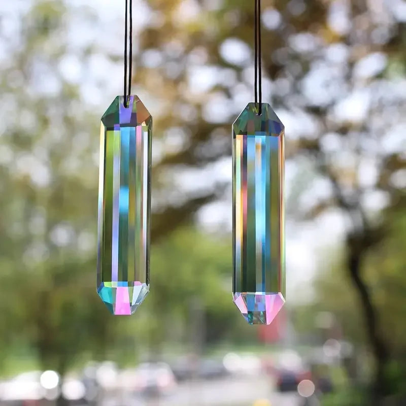 2-Pack Glass Crystal Sun Catcher Window Prism Rainbow Ornament Crystal Sun Catcher Babs