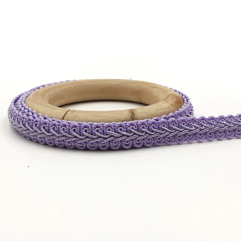 5M Centipede Braided Cotton Lace Trim 12mm – DIY Sewing Ribbon Lace Trim Ribbon Babs light purple