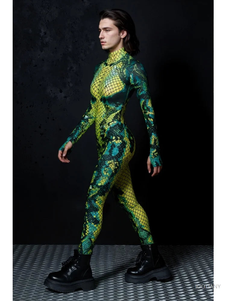 Snake Skin Jumpsuit Unisex Halloween Costume Bodysuit Halloween Costume Jumpsuit Babs