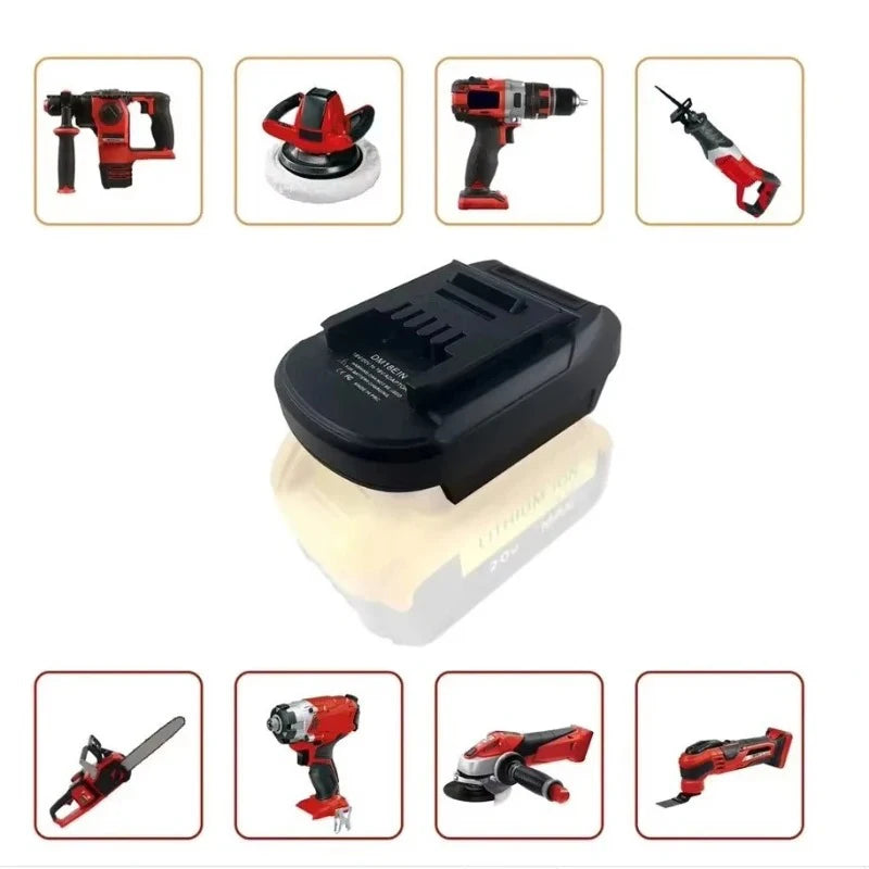 DM18EIN Battery Adapter – DeWalt 18V/20V to Einhell Tools Battery Converter Adapter Babs