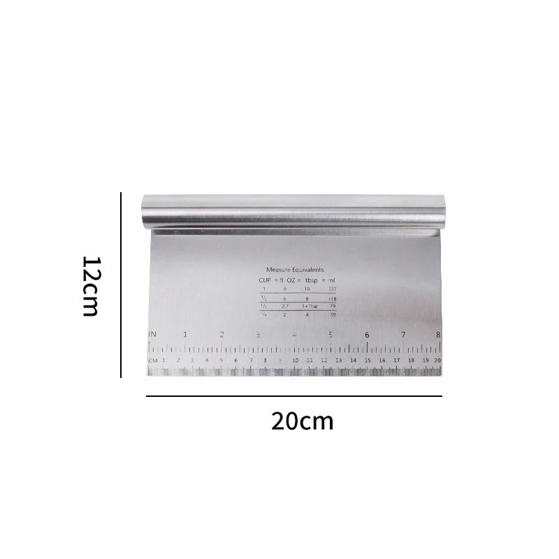 Stainless Steel Cake Scraper & Dough Cutter with Measuring Scale Dough Cutter & Scraper Babs 20x12X0.5cm