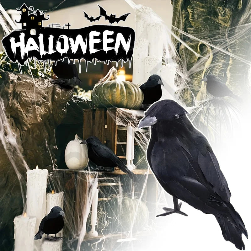 Simulation Black Crow Raven Garden Decor & Bird Repellent Garden Bird Deterrent Babs