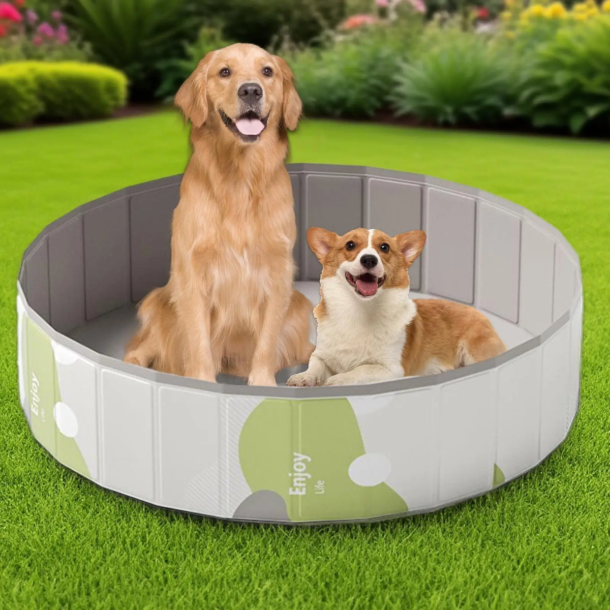 Foldable PVC Dog Pool – Non-Inflatable Pet & Baby Bath Pool Foldable Pet Pool Babs
