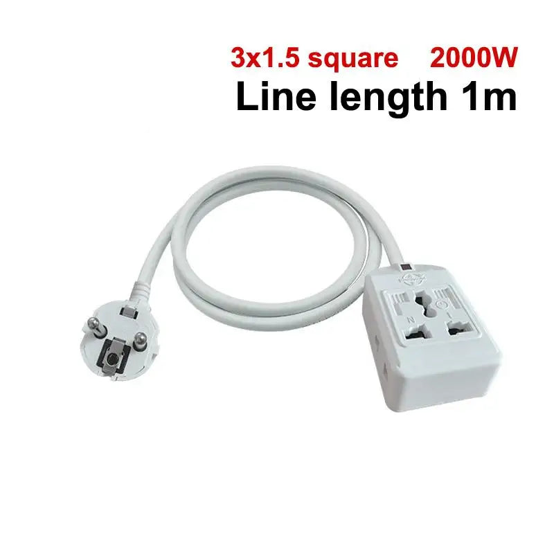 Schuko Power Strip 3-Outlet 7-Hole Multi-Standard Mini Socket Multi-Standard Power Strip Babs 100CM