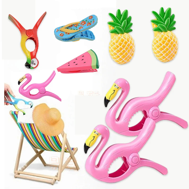 Large Beach Towel Clips for Chairs – Durable Plastic Pegs Beach Towel Clips Babs