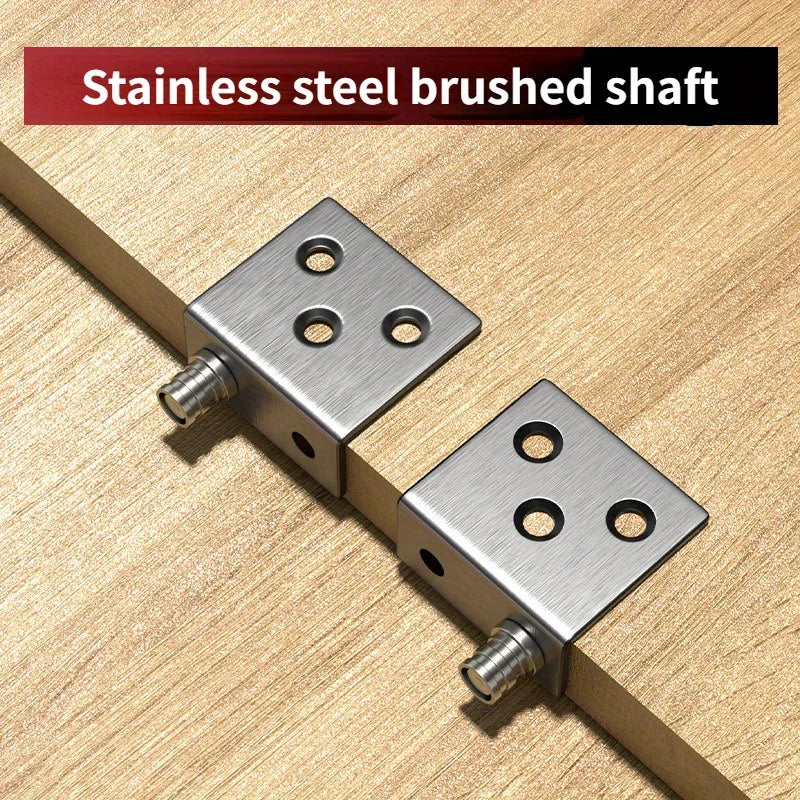 2pcs Stainless Steel Hidden Pivot Cabinet Door Hinge – Upper & Lower Cabinet Door Hinge Babs silver