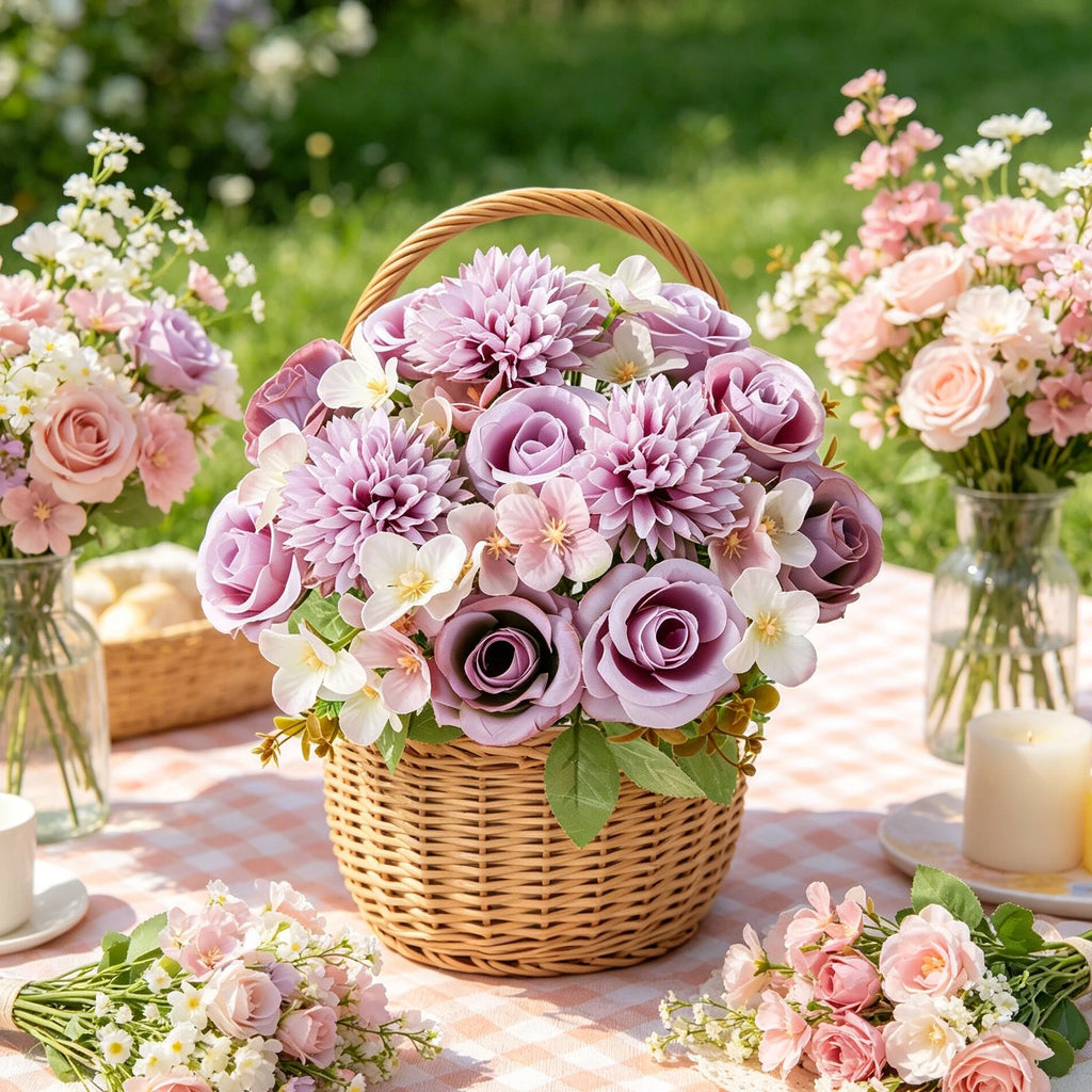 Artificial Silk Hydrangea Rose Bouquet | Wedding Home Décor Artificial Flower Bouquet Babs