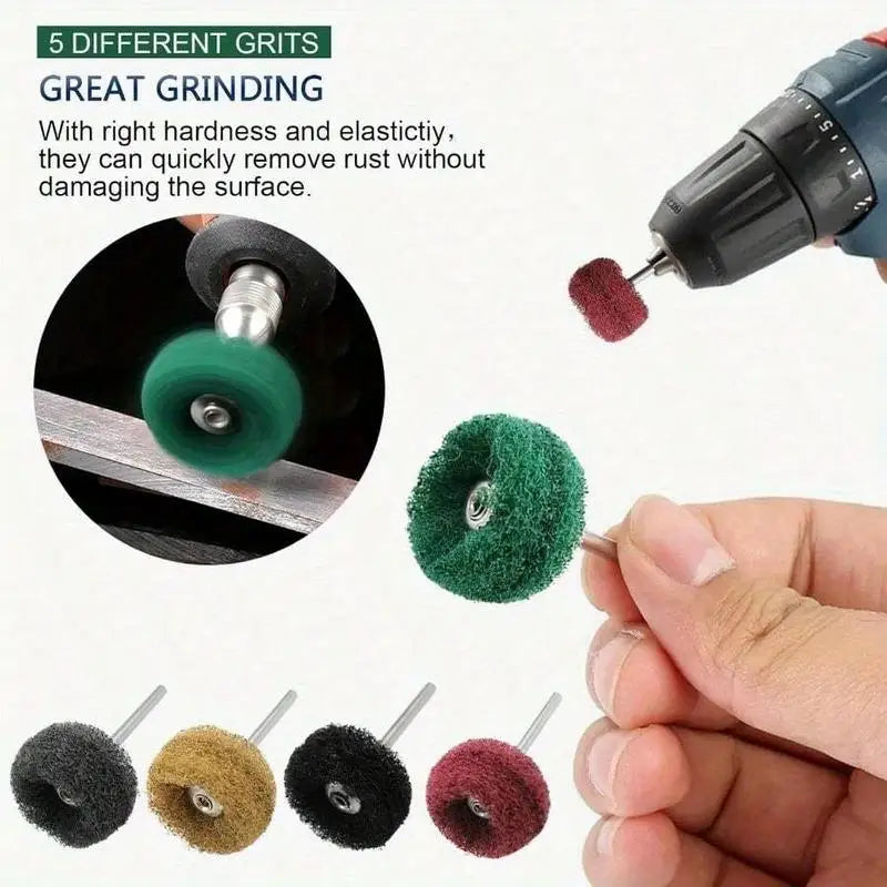 100-Pack Abrasive Buffing Polishing Wheels – 5 Grits for Metal Abrasive Buffing Wheels Babs
