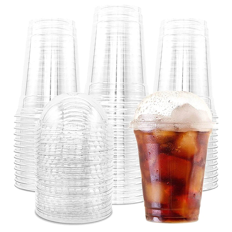 10-Pack 12oz Clear Disposable Cups – Bubble Tea & Party Drinks Disposable Drinkware Babs stye C-400ML 10PCS