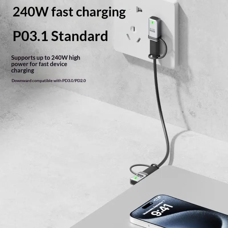 USB4 Right-Angle USB-C Adapter 240W PD 120Gbps 16K Display USB-C Adapter Babs
