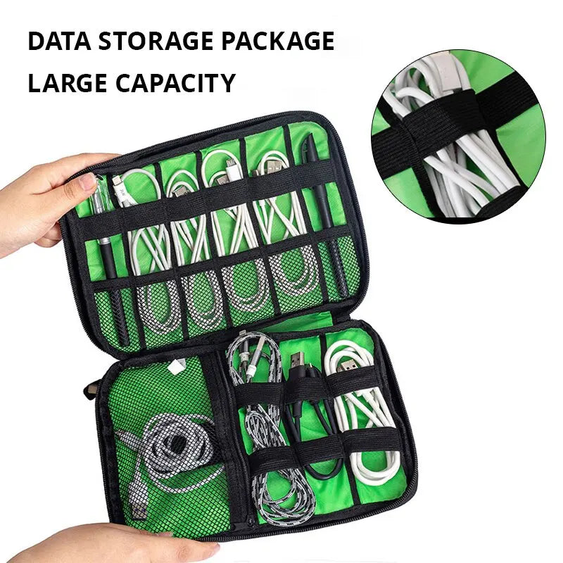 Waterproof Nylon Electronic Organizer Bag | USB Cable & Charger Electronic Organizer Bag Babs