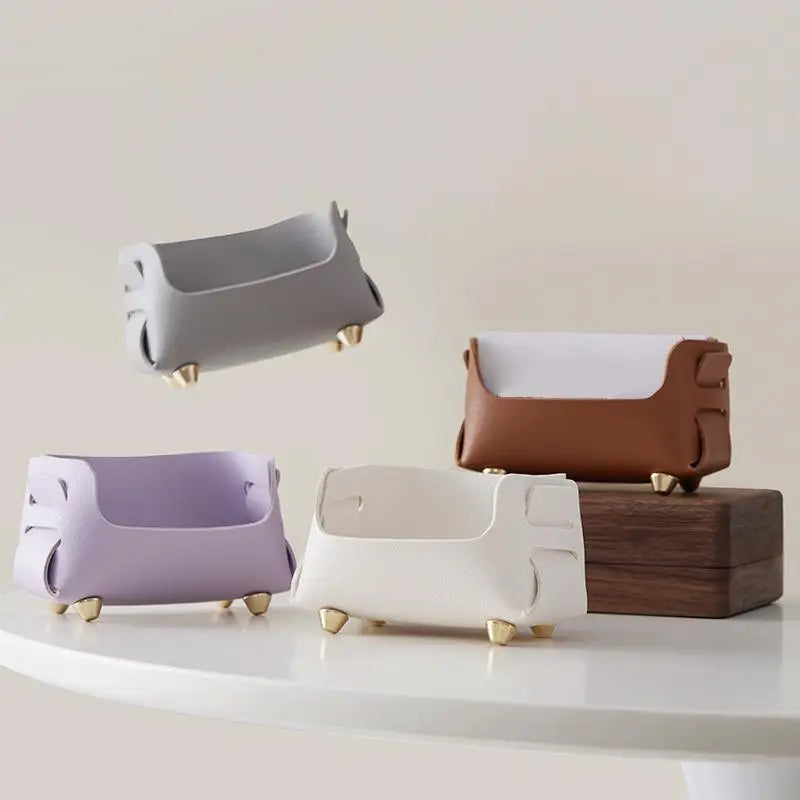 PU Leather Desktop Business Card Holder & Sign Display Stand Business Card Holder Babs