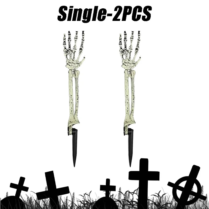 Halloween Skeleton Arm Stakes – Realistic Lawn Graveyard Decor Halloween Yard Decor Babs Single-2PCS