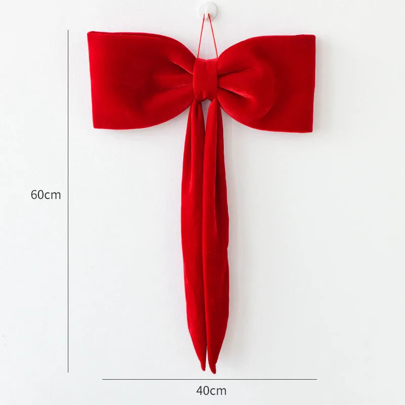 Velvet Christmas Bows 12pcs – Tree & Party Hanging Ornaments Christmas Bow Ornaments Babs red bow 30cm