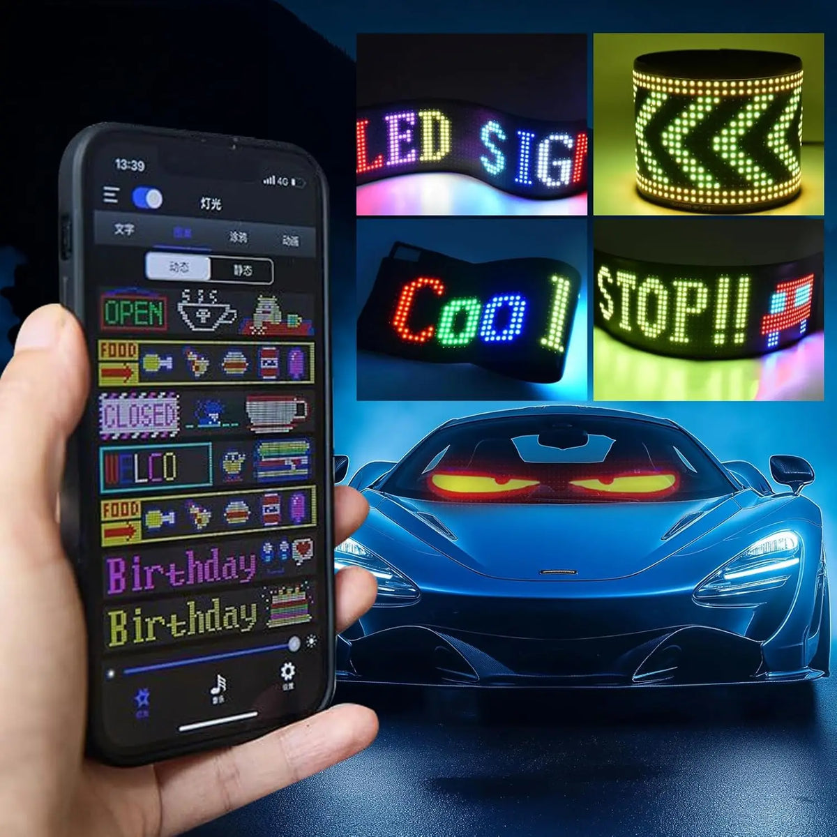 LED RGB Matrix Pixel Panel – Bluetooth App Scrolling Text Sign LED Pixel Sign Panel Babs
