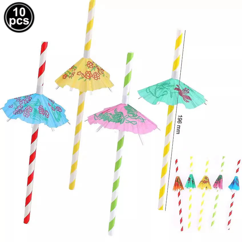 Hawaiian Party Supplies – Tableware, Banner & Photo Props Party Decoration Set Babs straws