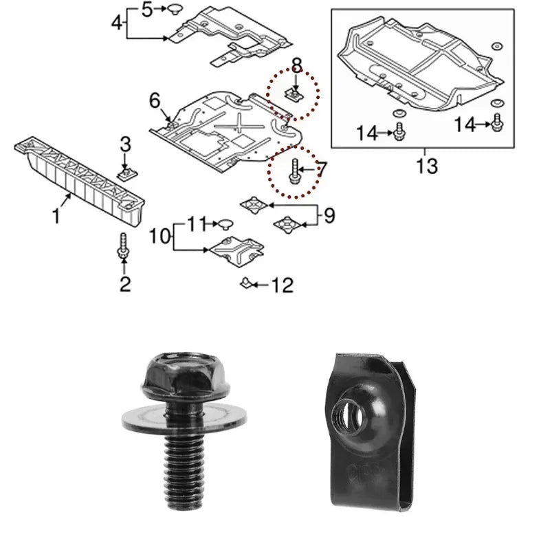 M4/M5 U-Type Nut Clips – Bumper & Fender Retainer Fasteners Automotive Fastener Clips Babs