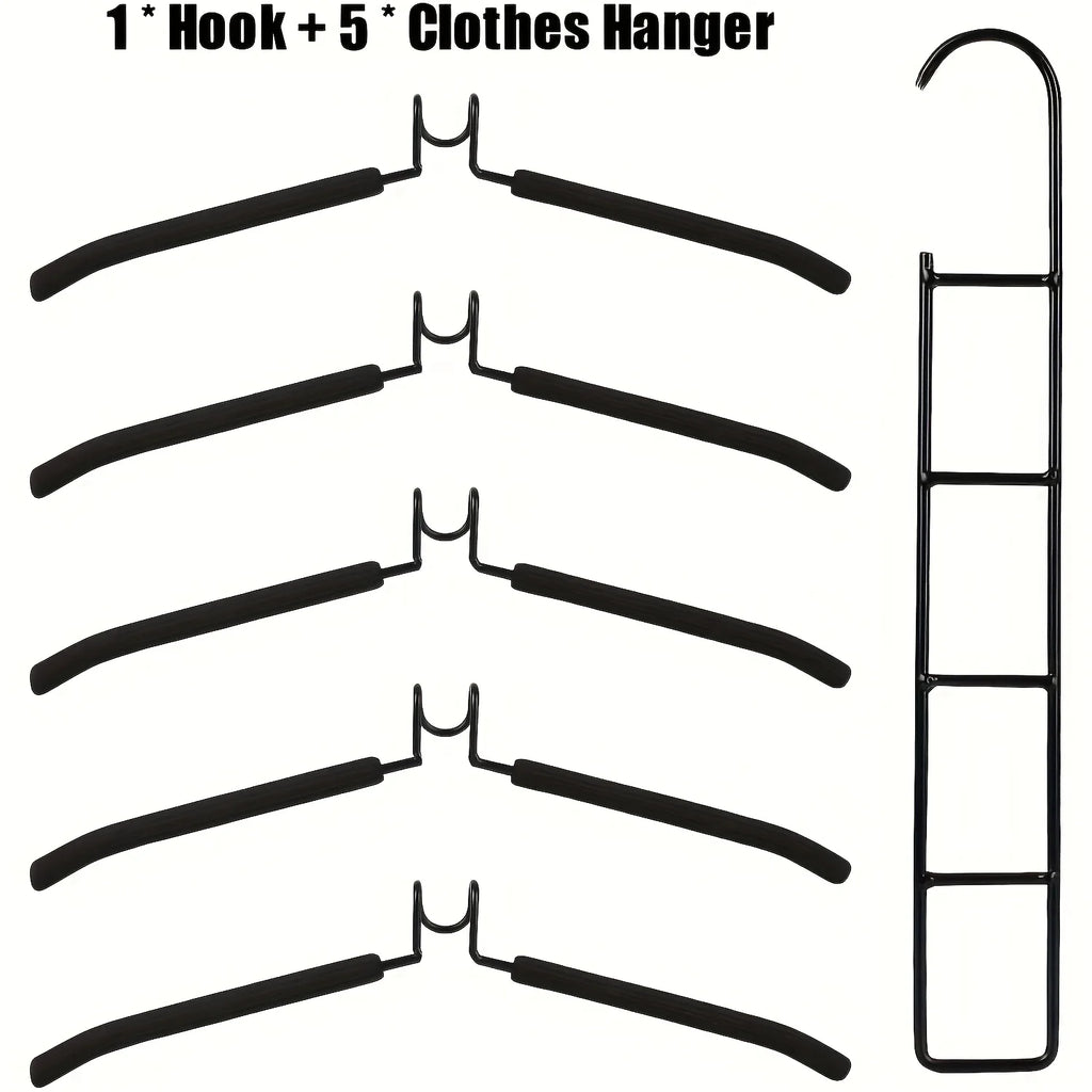 5-Pack Multi-Layer Hangers with Hooks | Space-Saving Closet Closet Hanger Organizer Babs 5pcs
