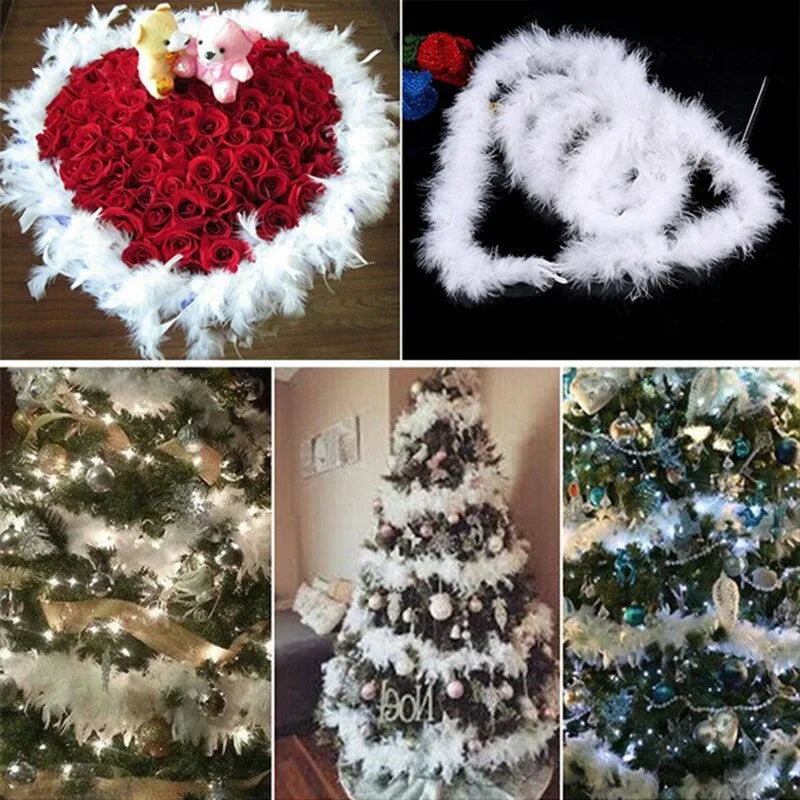 2PCS 2M Christmas Feather Boa Garland – Party & DIY Décor Feather Boa Garland Babs
