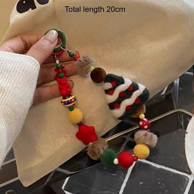 Wool Felt Christmas Tree Keychain Bag Pendant & Phone Charm Holiday Keychain Charm Babs 1PC