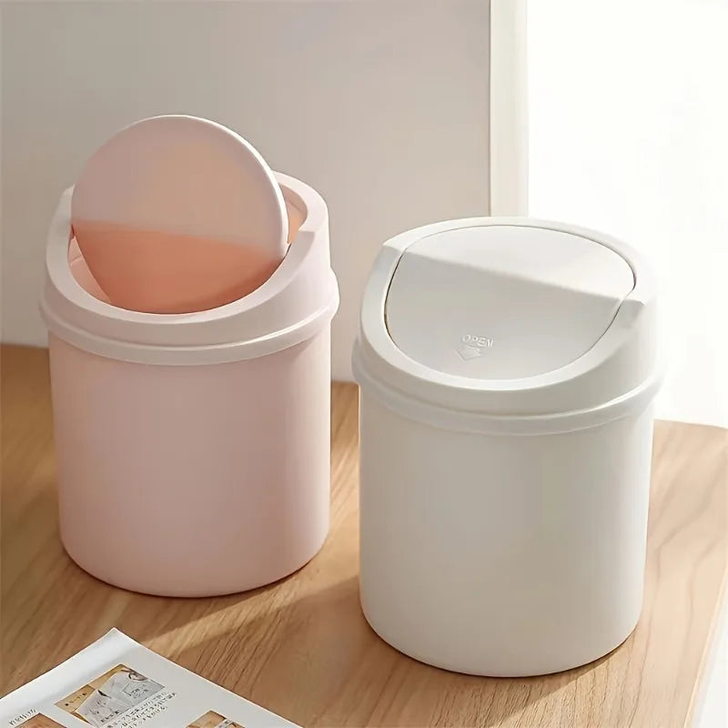 Mini Desktop Trash Can with Lid – Compact Tabletop Waste Bin Desktop Trash Can Babs