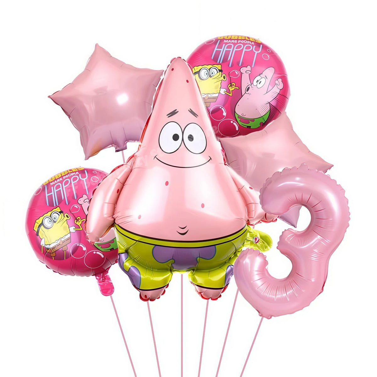 SpongeBob & Patrick Star Foil Balloons – Birthday Party Decor