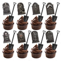 16pcs Halloween Tombstone Cake Toppers – Spooky Party Decor Halloween Cake Toppers Babs 16pcs set
