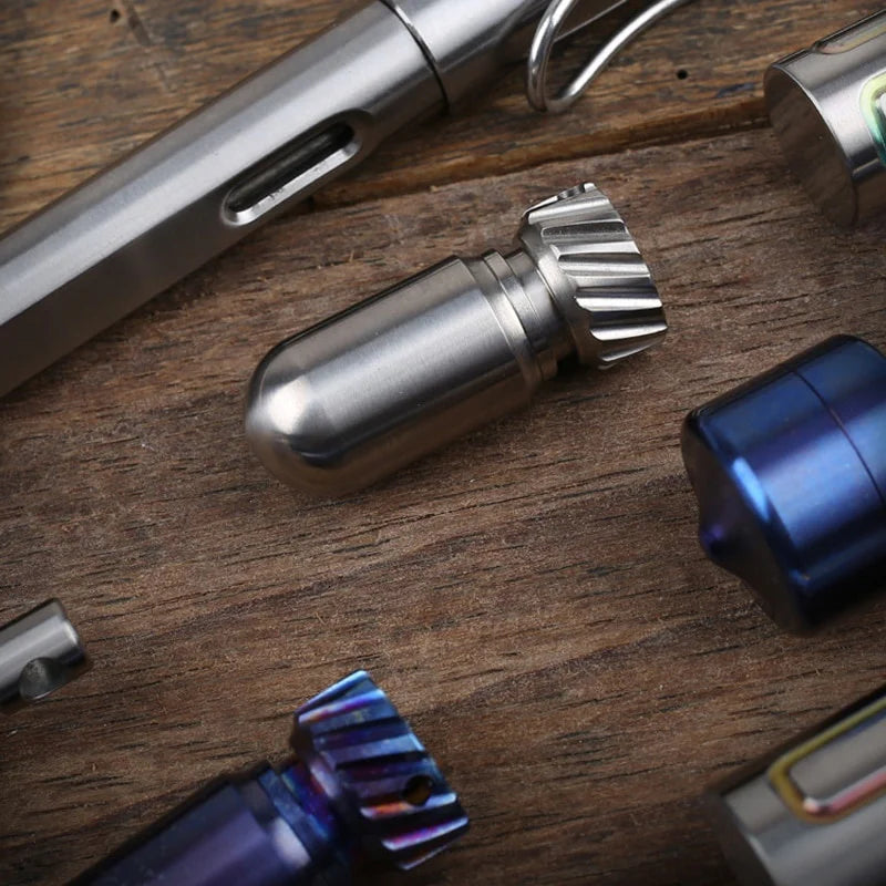 Titanium Alloy Waterproof Mini EDC Capsule Canister | Camping Tool EDC Capsule Canister Babs
