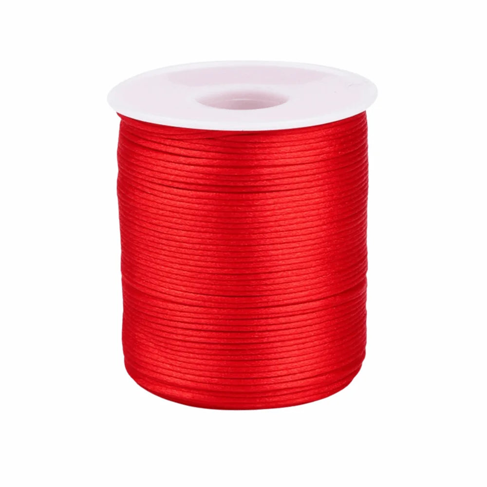 100m Satin Rattail Cord 1.5mm Braided Beading String for Crafts Craft Cord Babs Red