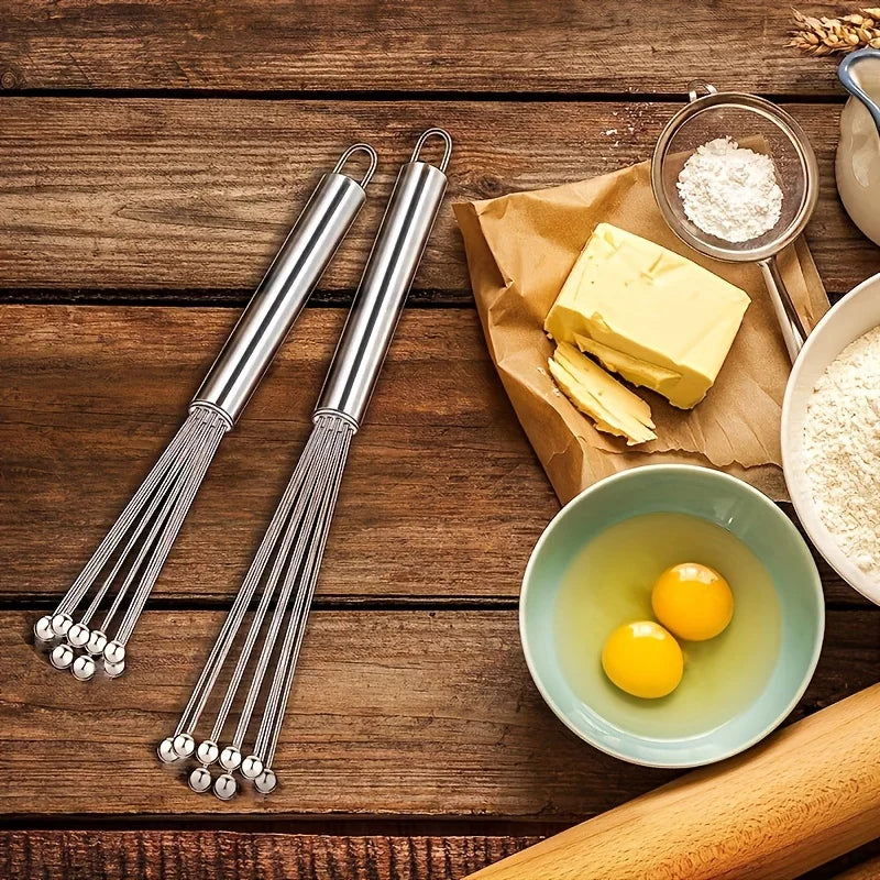 Stainless Steel Ball Whisk – Egg Beater & Kitchen Baking Tool Kitchen Whisk Babs