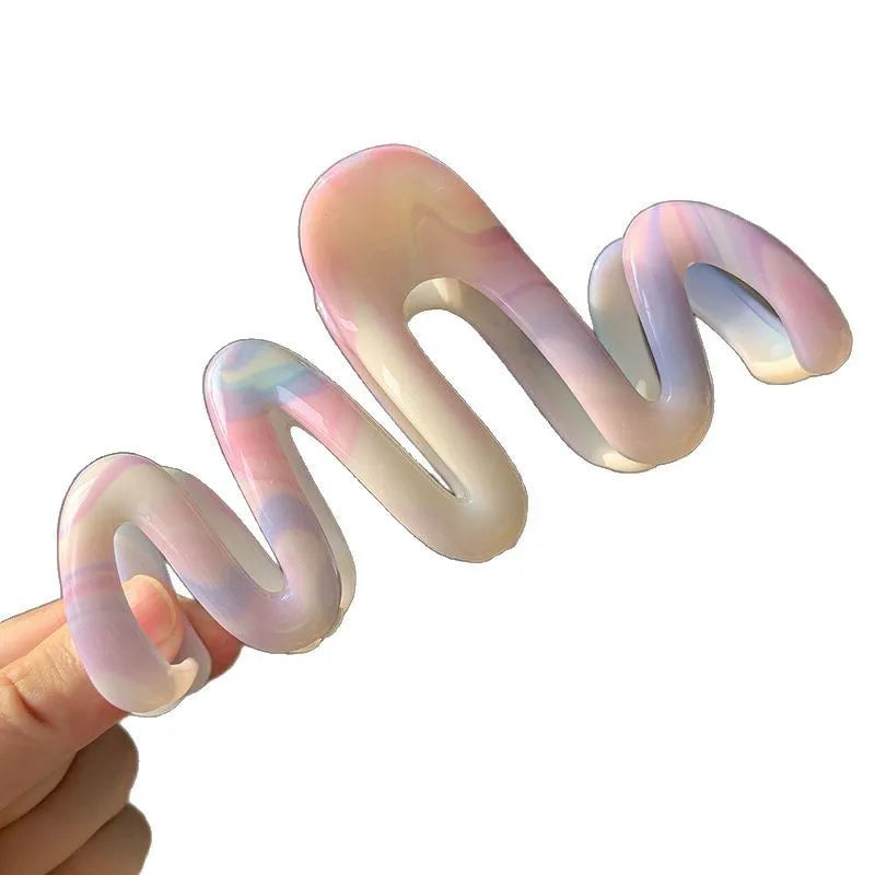 Wave Ink Dyed Shark Claw Clip – Korean Elegant Updo Hairpin Hair Claw Clip Babs