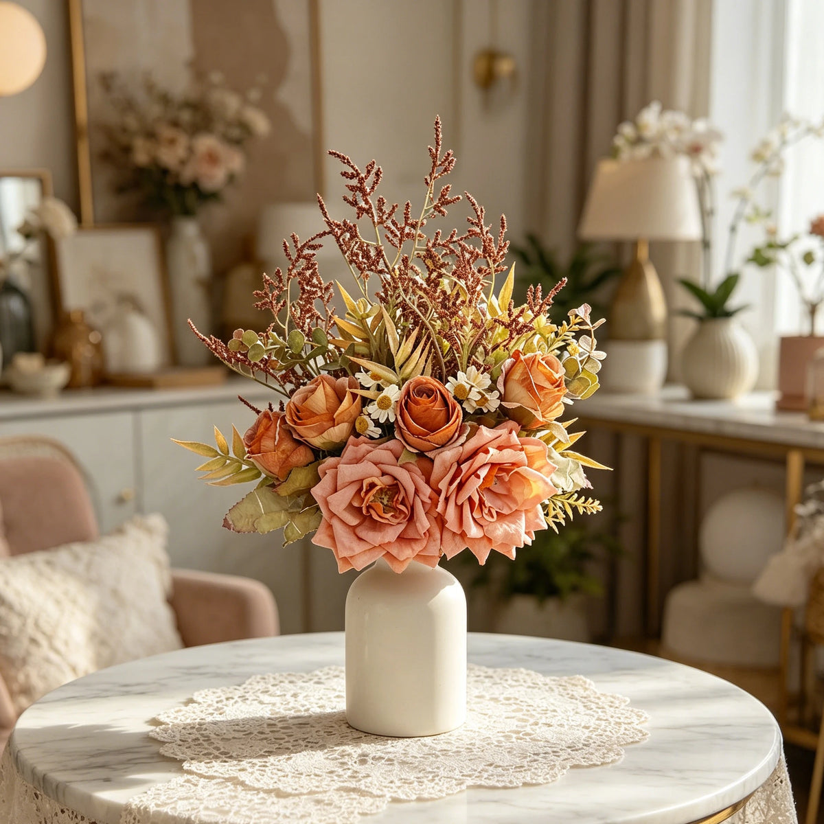 Silk Artificial Peony & Hydrangea Bouquet – Wedding & Home Décor Artificial Flower Bouquet Babs