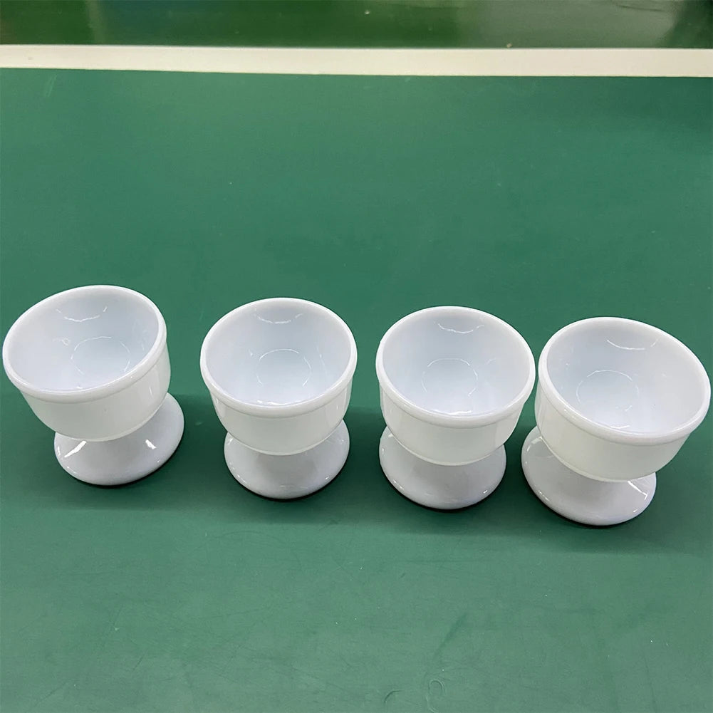 White Plastic Egg Cup Holders – Hard & Soft Boiled Eggs Set Egg Cup Holder Babs