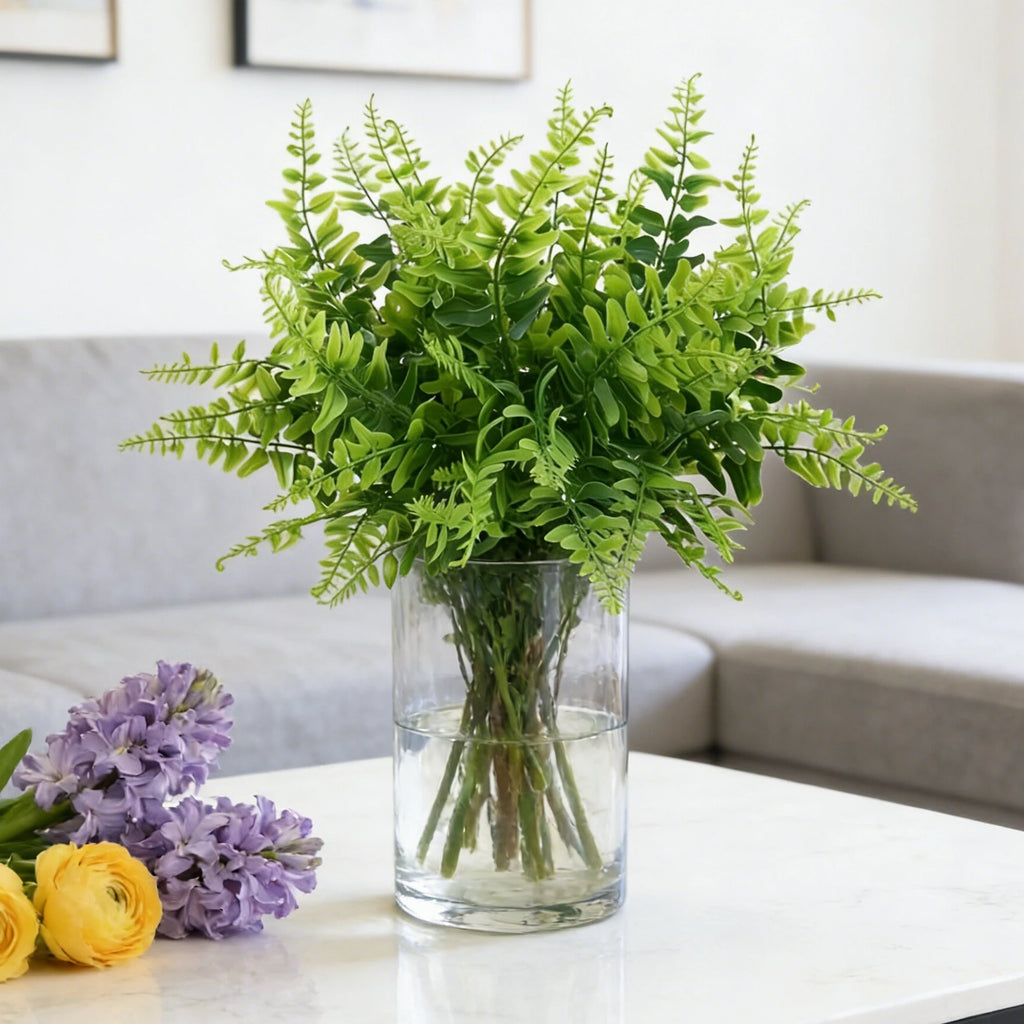Artificial Persian Fern Leaves Faux Plant Bouquet – 1 or 3 Pcs Artificial Fern Stems Babs