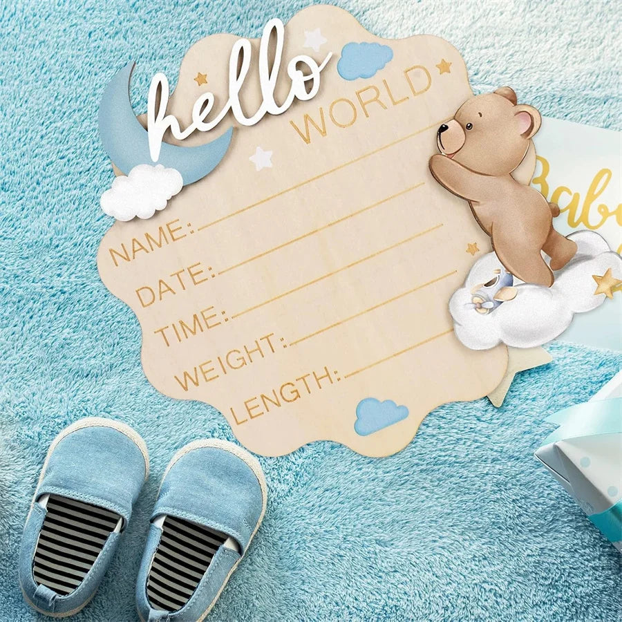 Wooden Birth Statistics Marker – DIY Personalized Baby Decor Wooden Birth Marker Babs