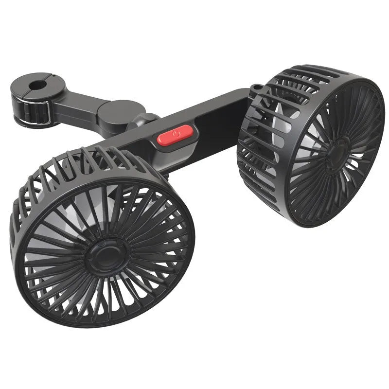 Dual Head USB Car Fan – 3-Speed Adjustable Backseat Cooling USB Car Fan Babs