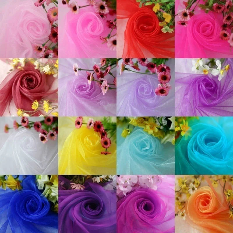 5m Sheer Organza Tulle Fabric Roll – Wedding Chair Sashes Décor Organza Fabric Roll Babs